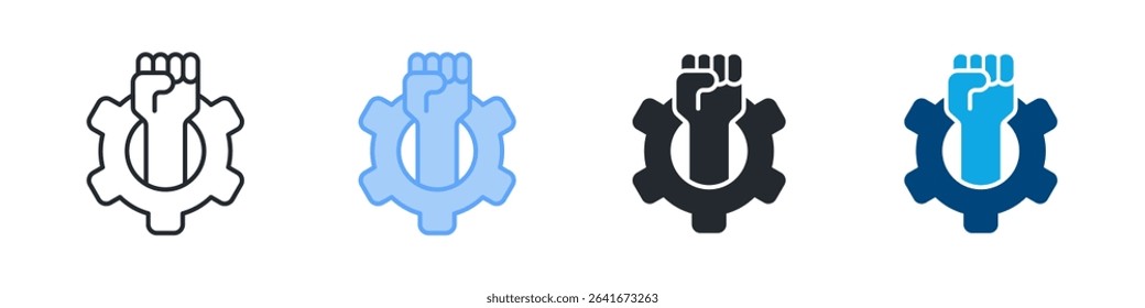 Determination Icon Set Multiple Style. Design In Outline, Blue, Glyph, Dualtone