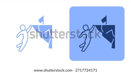 Determination MixedTwo-tone color and contrasting background icon illustration