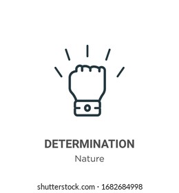 Icono de vector de esquema de determinación. Icono de determinación de negro en línea delgada, ilustración de elemento simple vector plano del concepto de naturaleza editable trazo aislado en fondo blanco