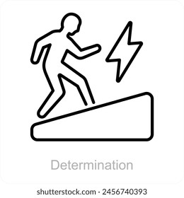 Determination and willpower icon concept