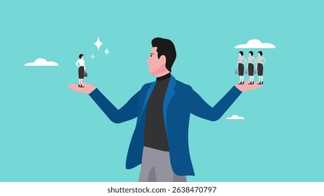 determine the choice of quality or quantity employees, quality vs quantity employee, Select employees according to company needs, woman bring one qualified employee and several ordinary employee
