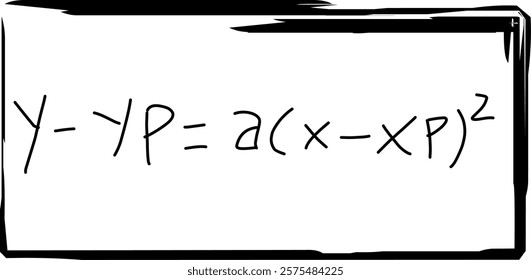 determine the equation of a quadratic function, peak point