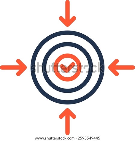 Determine Icon Color Line Vector Illustration