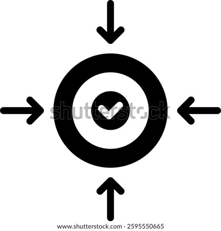Determine Icon Glyph Vector Illustration