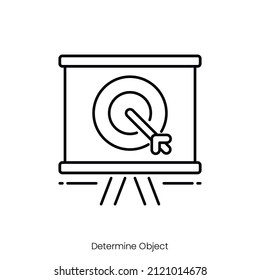 determine object icon. Outline style icon design isolated on white background