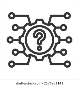 Determine Root Cause Outline Icon Vector Illustration