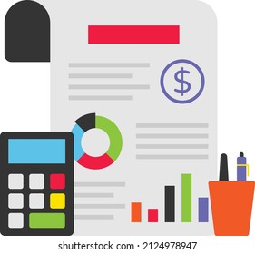 Determine Worst Case Scenario Concept, Operational Potential Costs Vector Icon Design, Business Finance Symbol, Treasury And Capital Budget Sign, Financial Planning And Control Stock Illustration