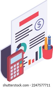 determine worst case scenario isometric Concept, operational potential costs Vector Icon Design, Business Finance Symbol, Treasury and Capital Budget Sign, Financial Planning and Control illustration