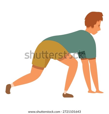 Determined athlete poised for a sprint start, embodying speed, power, and athleticism
