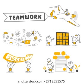 Determined employees coming together in creative processes develop new strategies accompanied by presentations.
