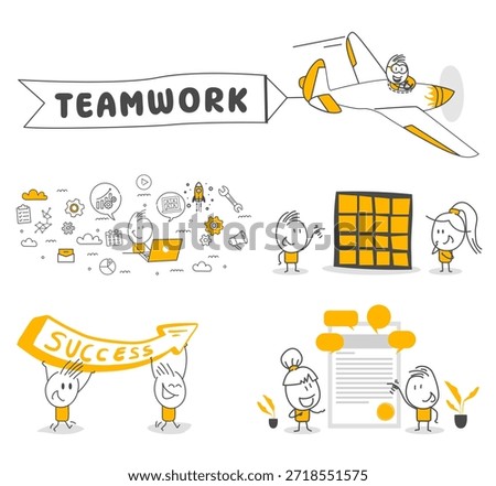 Determined employees coming together in creative processes develop new strategies accompanied by presentations.