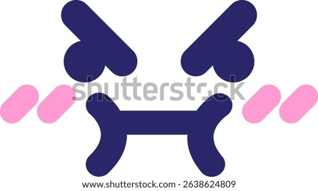 determined face icon in bright neon colors