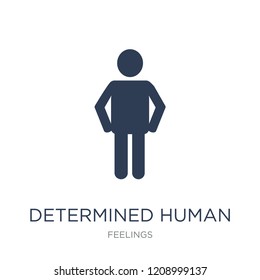determined human icon. Trendy flat vector determined human icon on white background from Feelings collection, vector illustration can be use for web and mobile, eps10