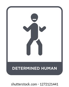 determined human icon vector on white background, determined human trendy filled icons from Feelings collection, determined human simple element illustration