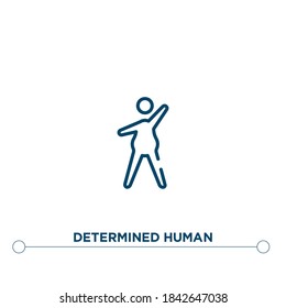 determined human outline vector icon. simple element illustration. determined human outline icon from editable feelings concept. can be used for web and mobile
