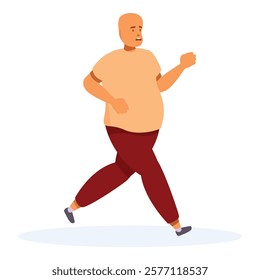 Determined man running, embracing a healthier lifestyle through jogging