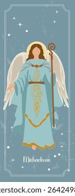 Determinado Michaelmas Representação de Archangel Michael com Espada e Escudo