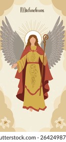 Determined Michaelmas Depiction of Archangel Michael with Sword and Shield