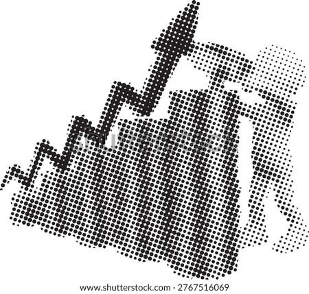 Determined person pushes a large bar showing upward growth and progress