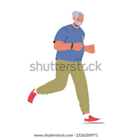 Determined Senior Man Participating In A City Marathon. Old Male Character Showcasing Resilience And Strength As He Conquers The Race With Passion And Perseverance. Cartoon People Vector Illustration