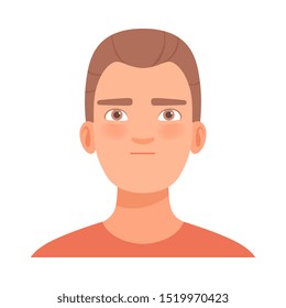 Determined young guy. Vector illustration in cartoon style.