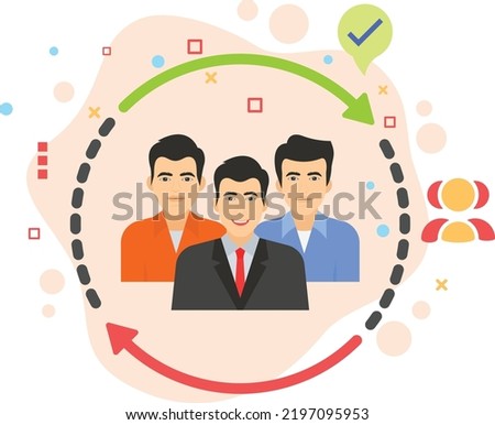 Determining HR Inventory Vector color Icon design, Initial Screening of Candidates Stock illustration, Estimating Manpower Gaps Concept, HRM and Team Building Symbol, 