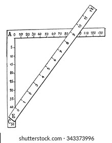 Determining the number of croisures, by making use of different units, vintage engraved illustration. Industrial encyclopedia E.-O. Lami - 1875.