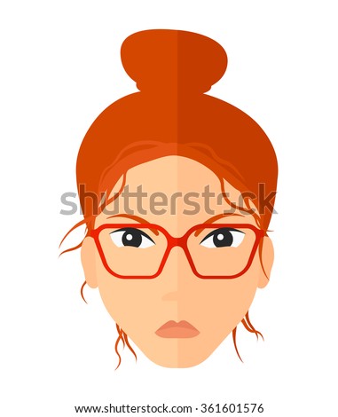 Detesting angry woman.