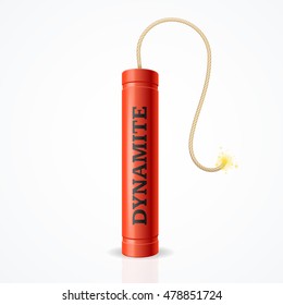 Detonate Dynamite Bomb. Risk Of Strong Explosion. Vector illustration
