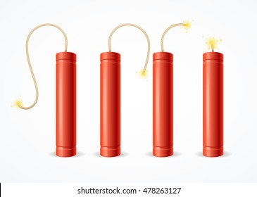 Detonate Dynamite Bomb Set On Light Stock Vector (Royalty Free ...