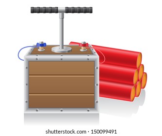 detonating fuse and dynamite vector illustration isolated on white background