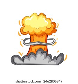 detonation explosion effect cartoon. fireball debris, destruction chaos, power force detonation explosion effect sign. isolated symbol vector illustration