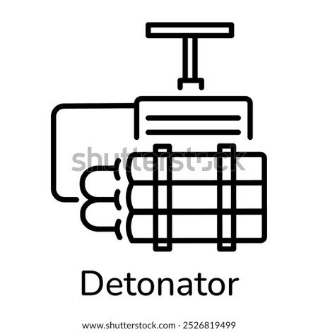 Detonator icon in linear style 