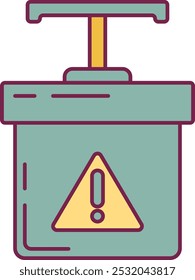 Icono de línea del detonador. Dispositivo lanzador explosivo de dinamita