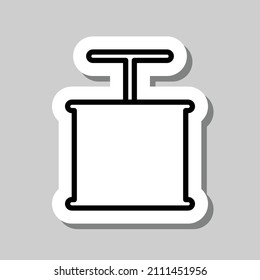 Icono simple del detonador. Diseño plano. Pegar con sombra sobre fondo gris.ai