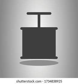 Icono simple del detonador con sombra. Diseño plano