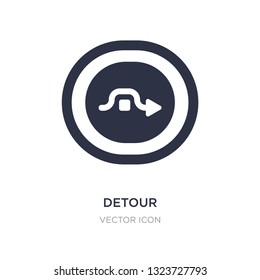 Detour Icon On White Background. Simple Element Illustration From UI Concept. Detour Sign Icon Symbol Design.