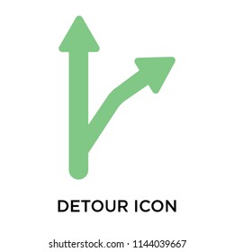 Detour Icon Vector Isolated On White Background For Your Web And Mobile App Design, Detour Logo Concept