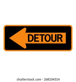 Detour left, vector illustration