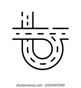 Diseño de vector de carretera de desvío aislado sobre fondo blanco