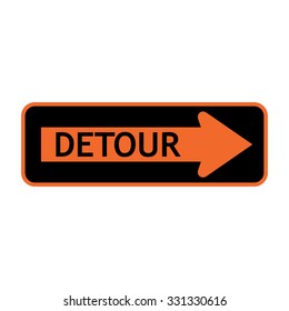 Detour Sign . Vector illustration