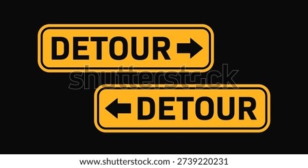 detour signs, right and left, vector design
