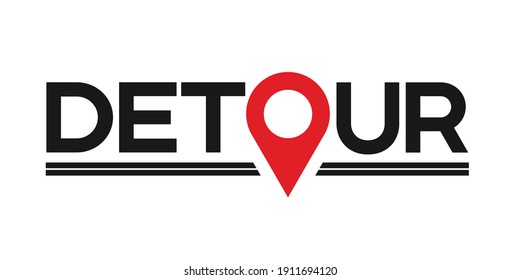 A Detour word mark with a location marker