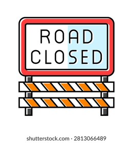 detours road closures car driving obstacles color icon vector. detours road closures car driving obstacles sign. isolated symbol illustration