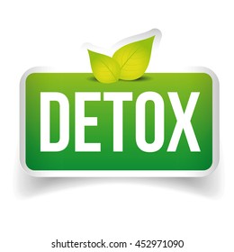 Detox button green vector