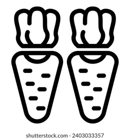 Detox Daikon Zuckerrüben Symbol Umriss-Vektorgrafik. Radieschen. Desox-Salatdiät