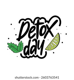 Detox Day Lettering Vector Design.
