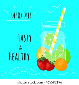Detox diet. Tasty and healthy. Food card - Shutterstock ID 465592196