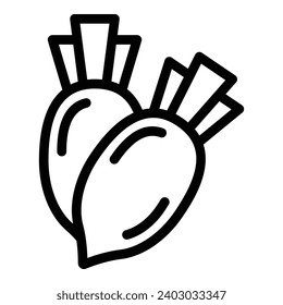 Detox edible root radish icon outline vector. Vegetable food nourishment. Enriched vitamin daikon