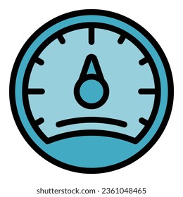 Detox gauge icon outline vector. Social media. Digital detox color flat